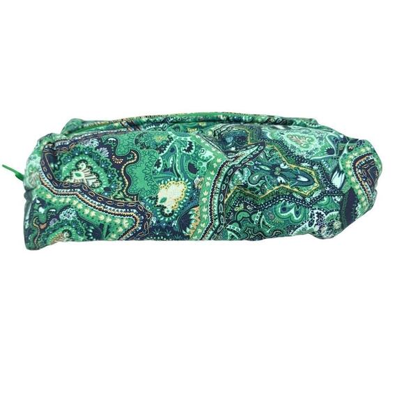 Handmade Makeup Cosmetic Bag Set Green Floral Travel Zip Case Lined Make Up - Picture 2 of 13